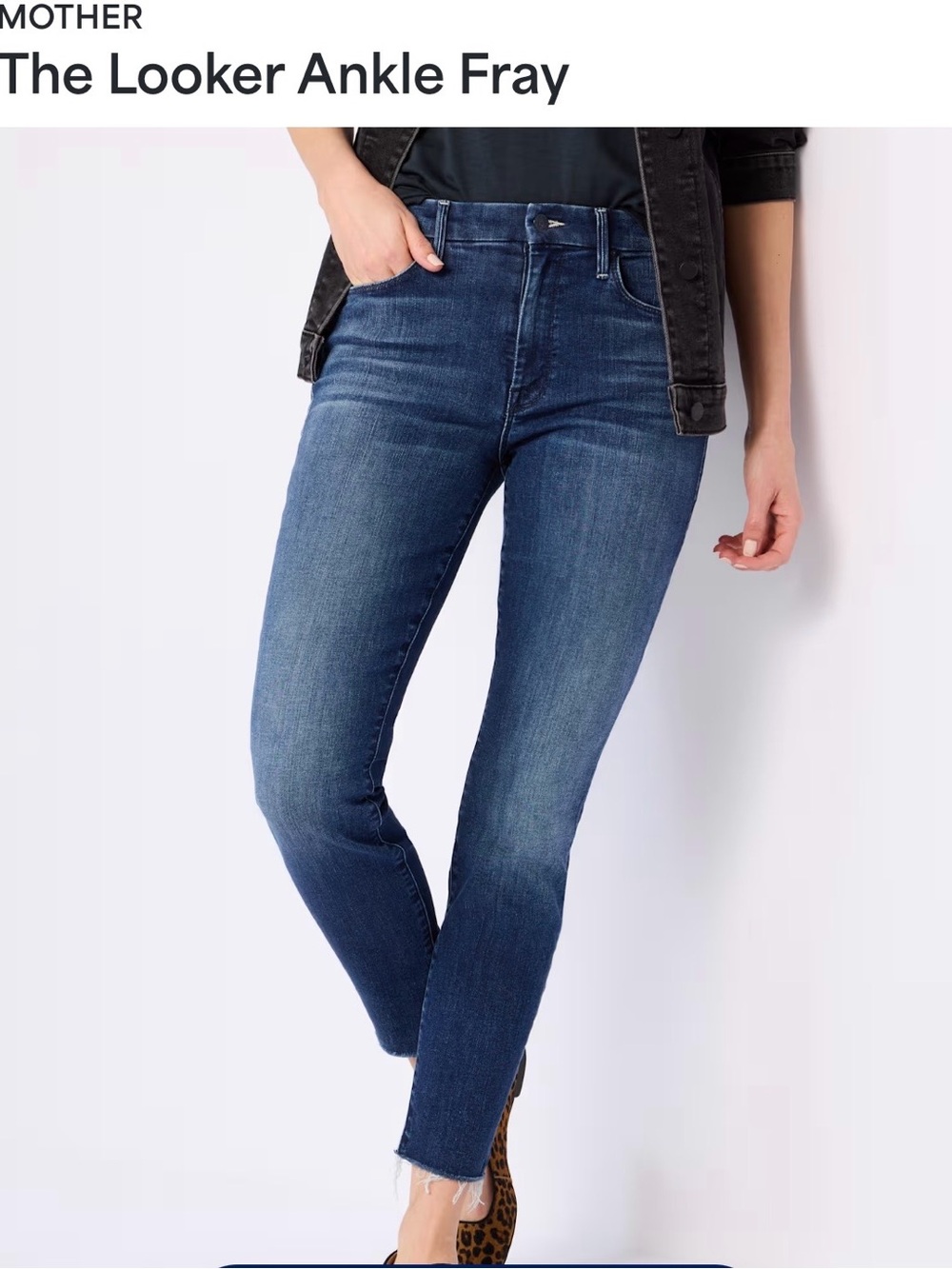 MOTHER The Looker Ankle Fray  Jeans - in Ready to Roll wash